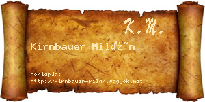 Kirnbauer Milán névjegykártya